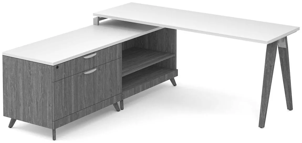 Modern L Shaped Desk with Storage
