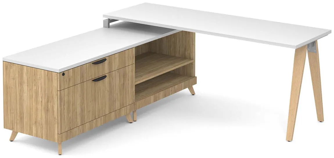 Modern L Shaped Desk with Storage