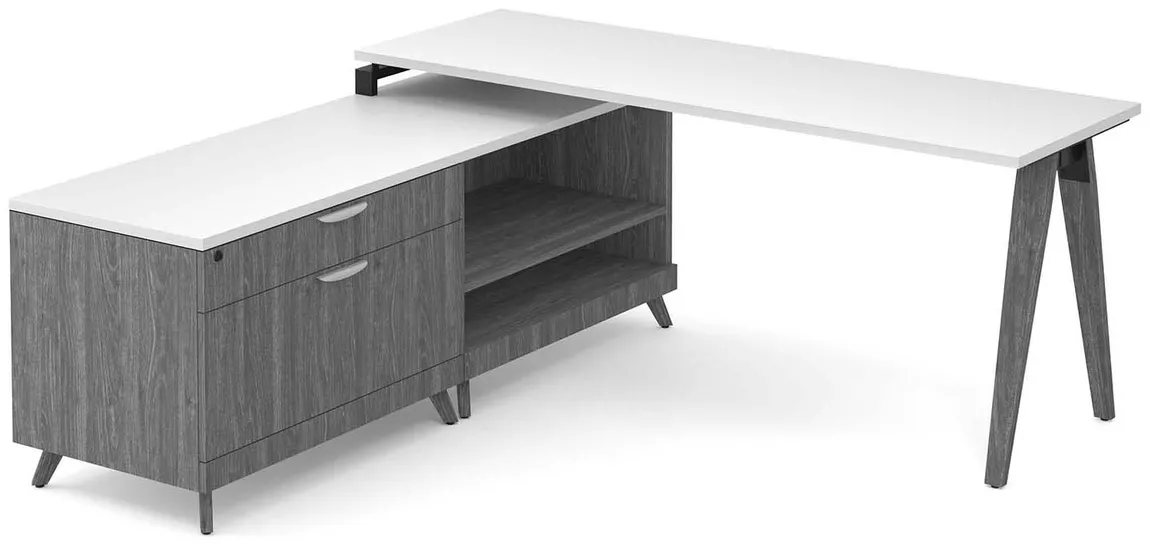 Modern L Shaped Desk with Storage