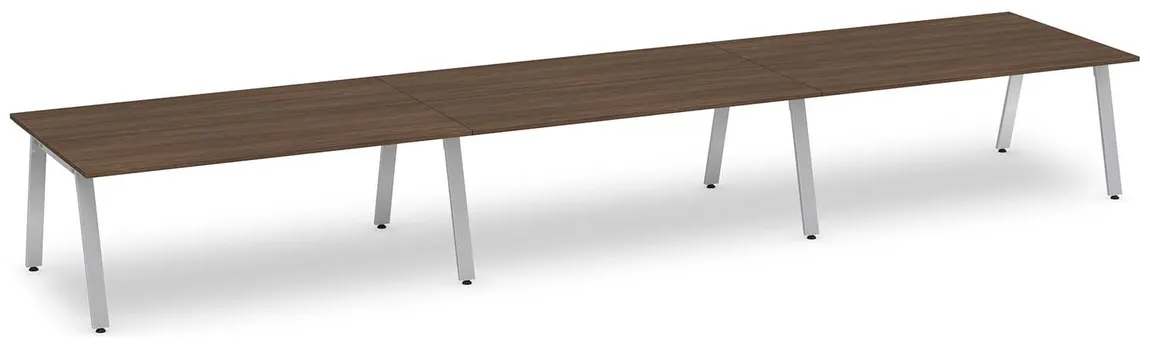 small 6 person workstation with metal legs 11