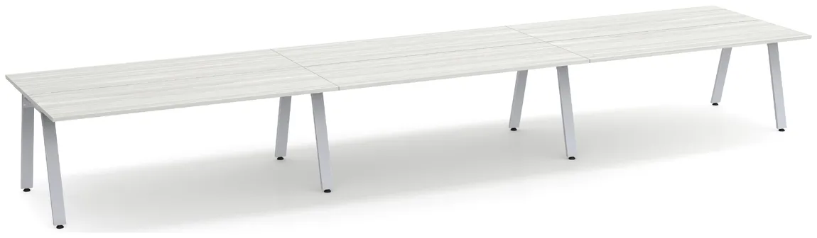 small 6 person workstation with metal legs 13