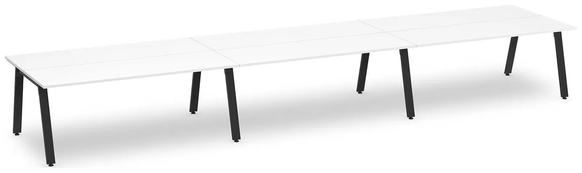 6 Person Workstation with Metal Legs