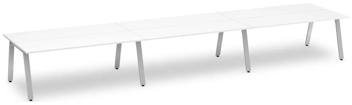 6 Person Workstation with Metal Legs