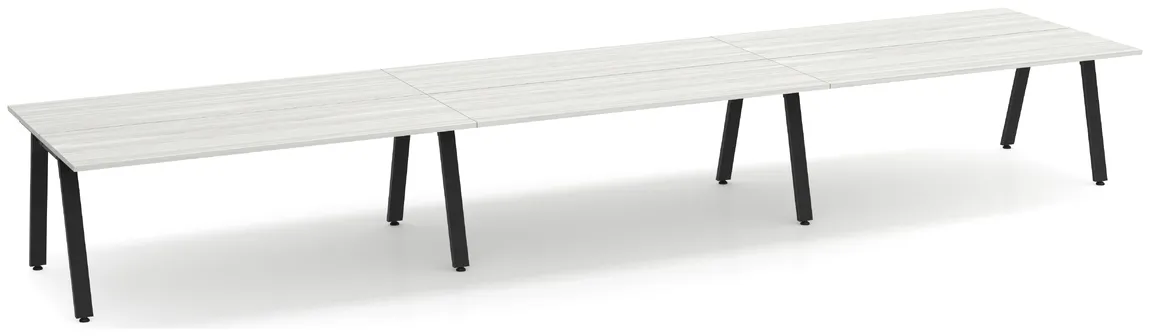 small 6 person workstation with metal legs 13