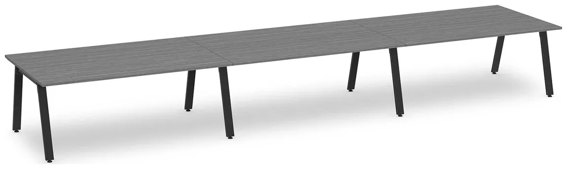 small 6 person workstation with metal legs 12