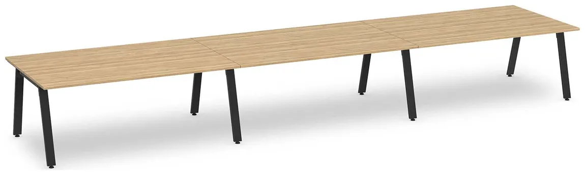 6 Person Workstation with Metal Legs