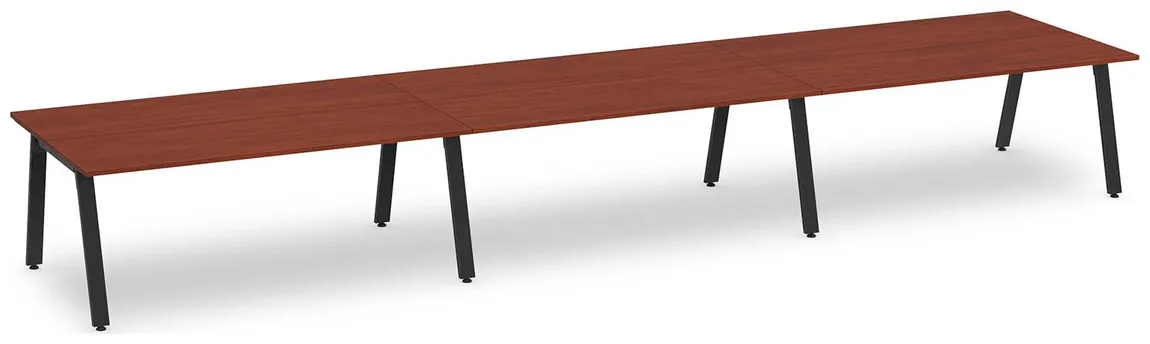 6 Person Workstation with Metal Legs