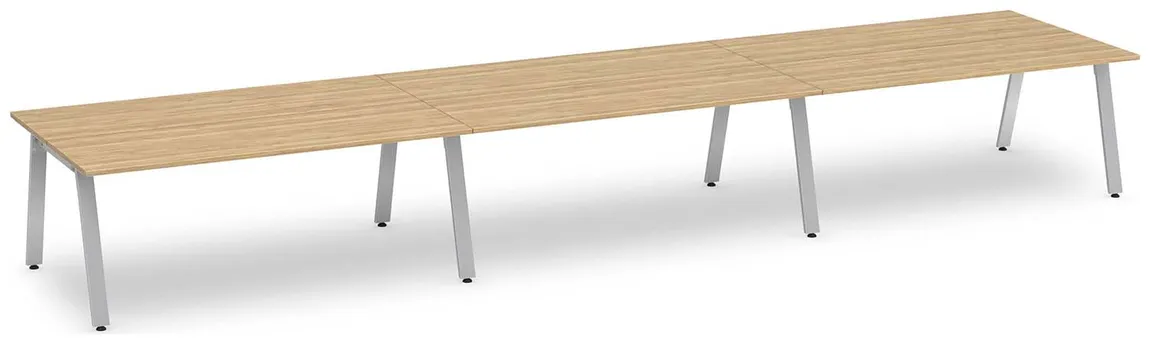 6 Person Workstation with Metal Legs