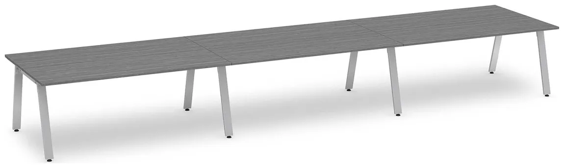 6 Person Workstation with Metal Legs