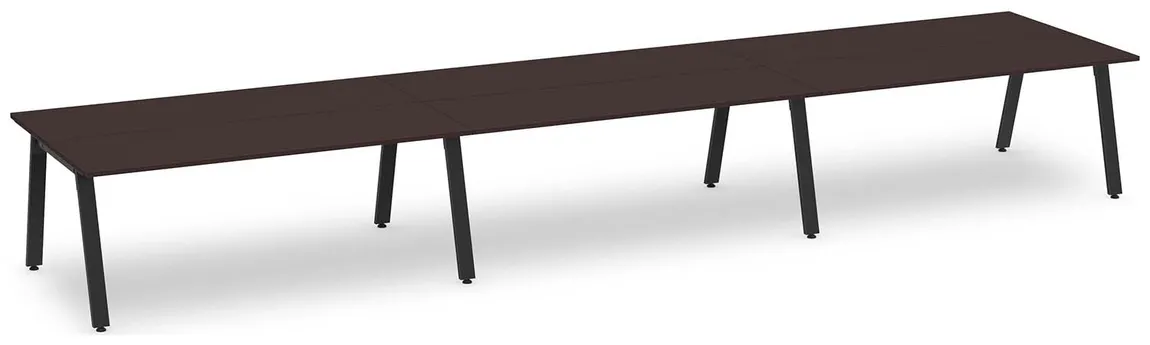 6 Person Workstation with Metal Legs