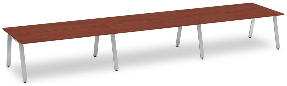 6 Person Workstation with Metal Legs
