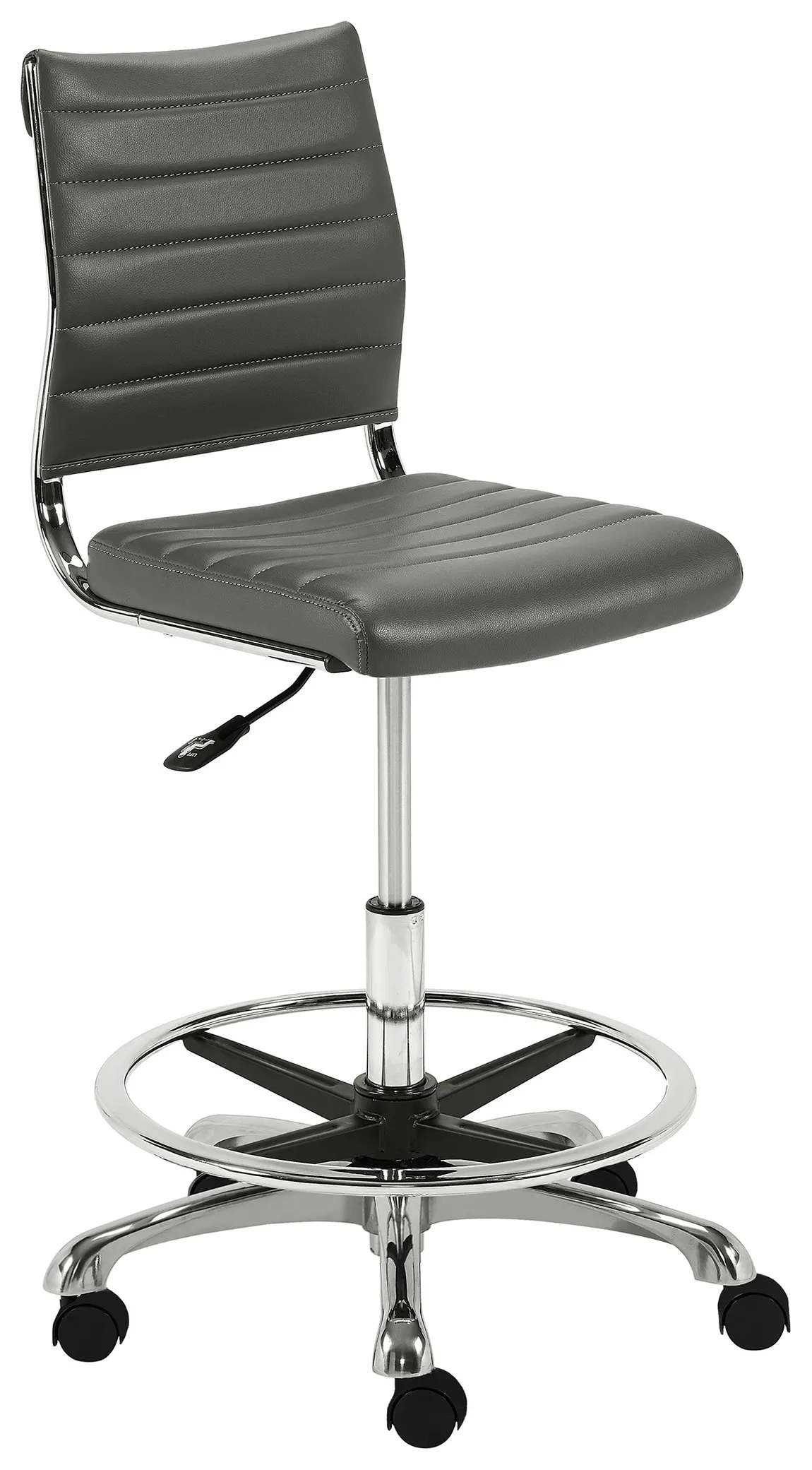 Modern Ribbed Adjustable Drafting Stool