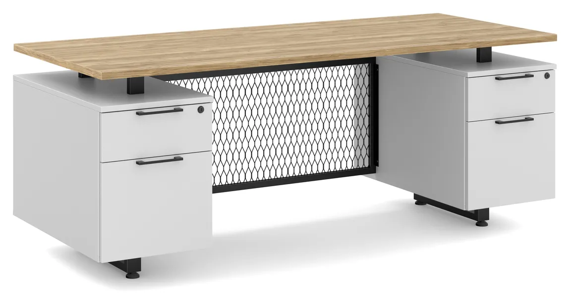 Double Pedestal Desk with Modesty Panel