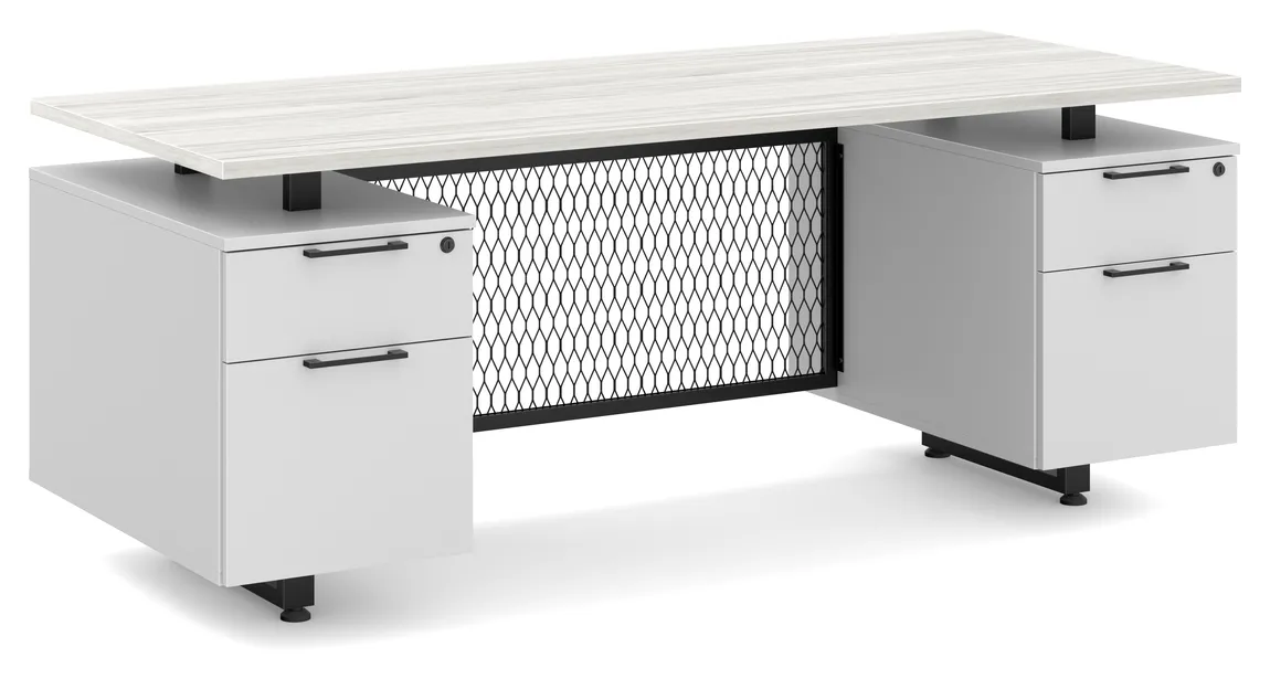 Double Pedestal Desk with Modesty Panel