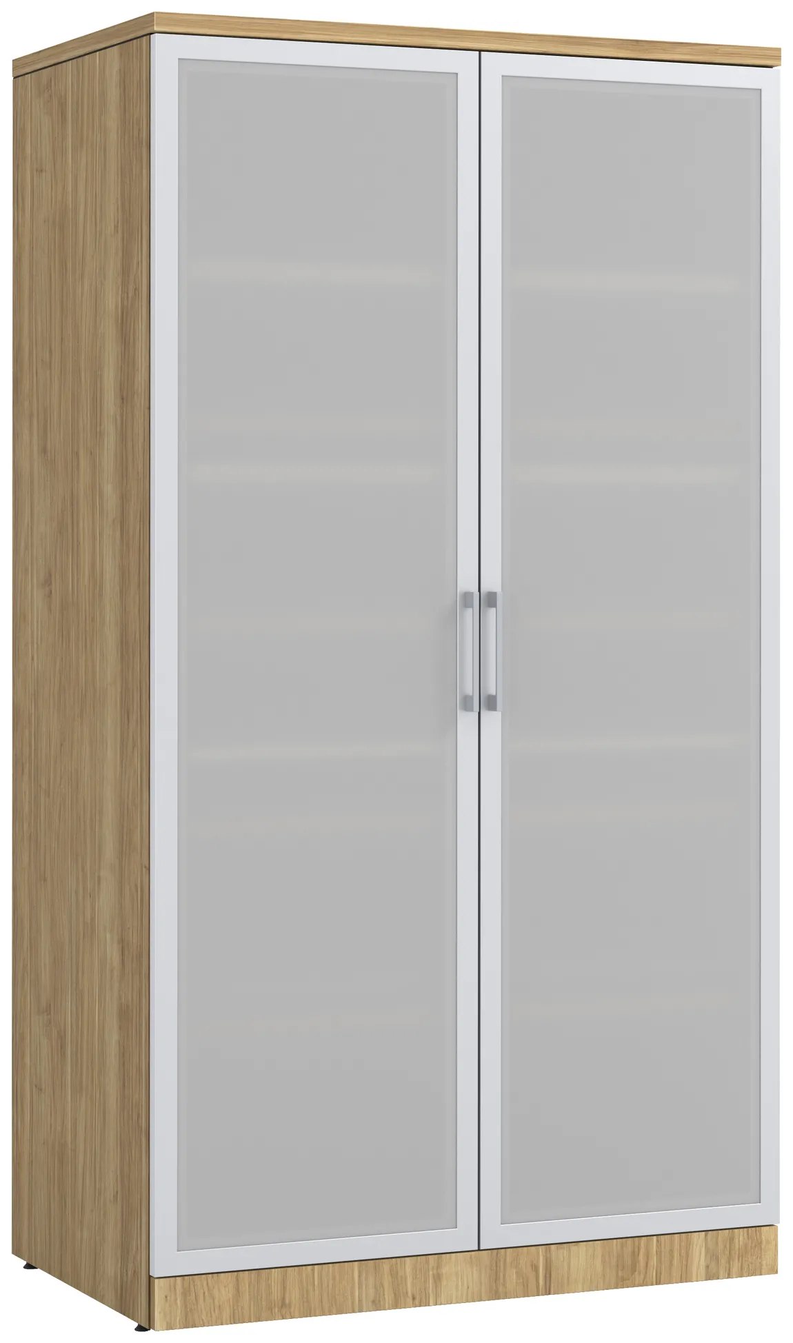 Tall Storage Cabinet with Glass Doors