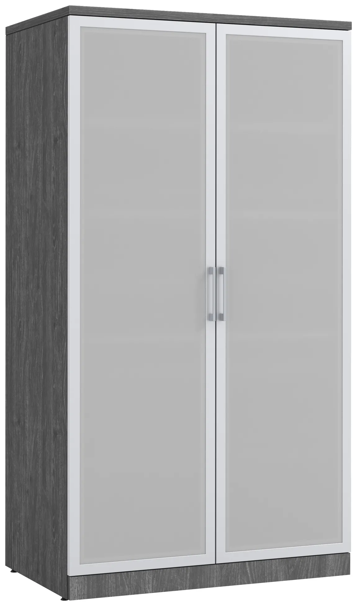 Tall Storage Cabinet with Glass Doors