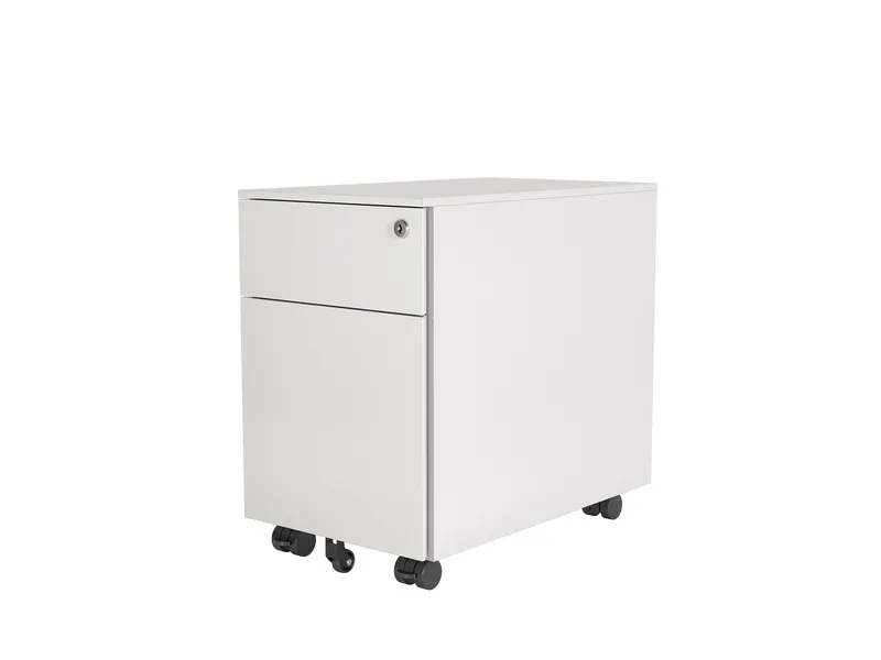 White Mobile Pedestal Drawers - Standard Design