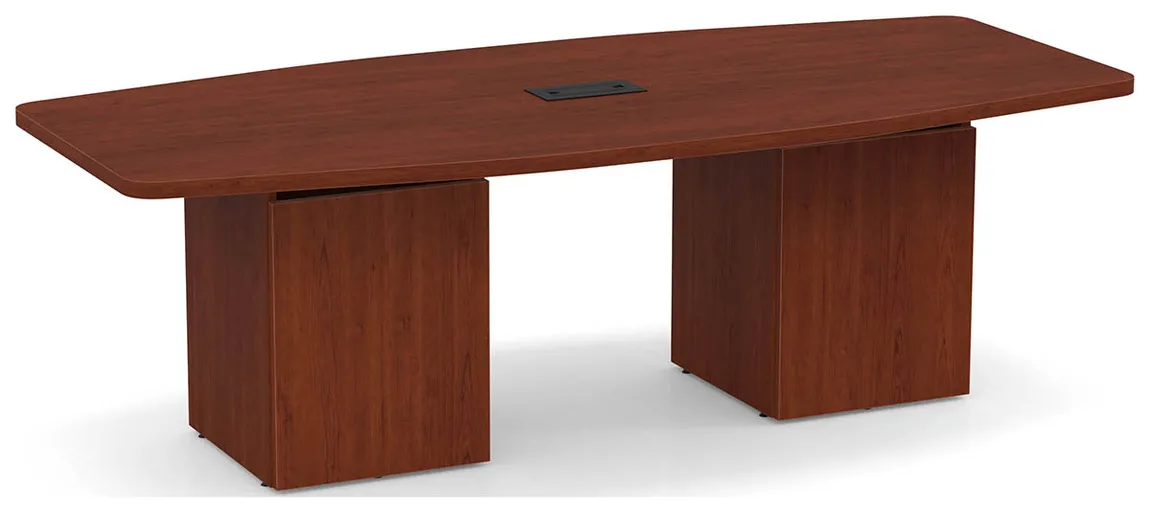 Boat Shaped Conference Table with Cube Base