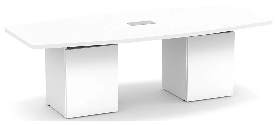 Boat Shaped Conference Table with Cube Base