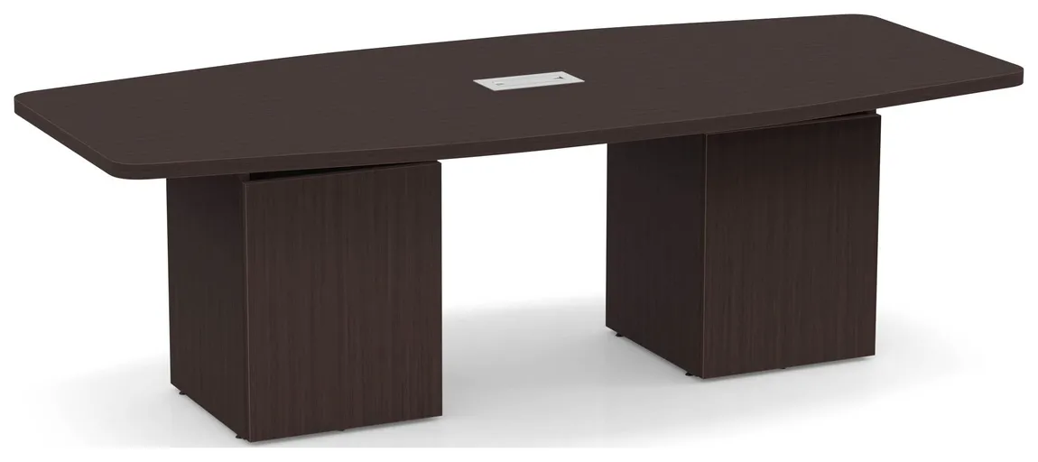 Boat Shaped Conference Table with Cube Base