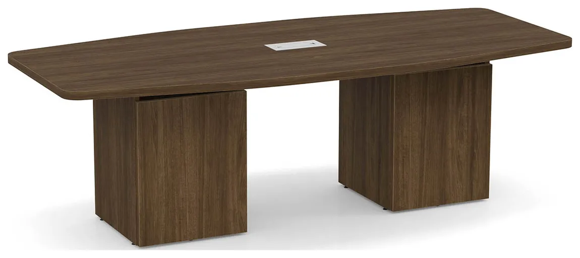 Boat Shaped Conference Table with Cube Base