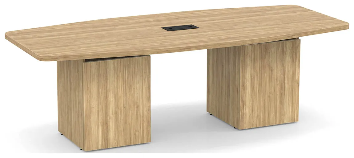 Boat Shaped Conference Table with Cube Base