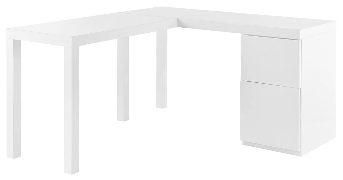 Modern Glossy L-Shaped Desk