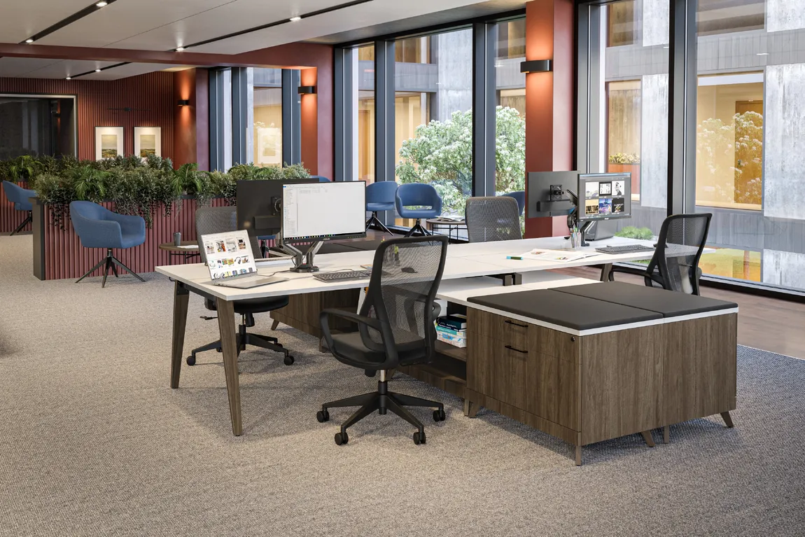 4 Person Desk With Storage at Madison Liquidators