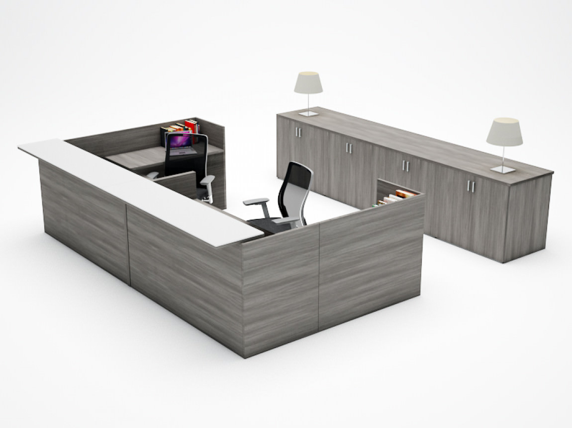 2 Person Reception Desk With Storage