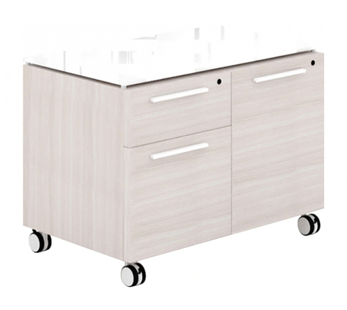 Rolling Storage Cabinet And Drawers Combo Unit