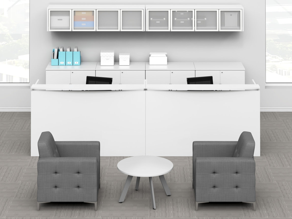 2 Person Reception Desk With Storage
