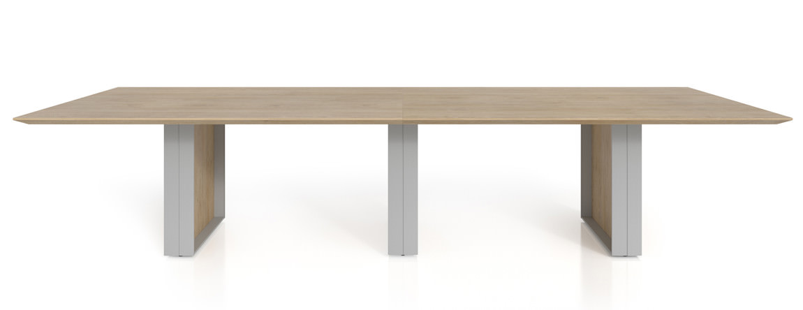 Rectangular Conference Table With Aluminum Accent Base