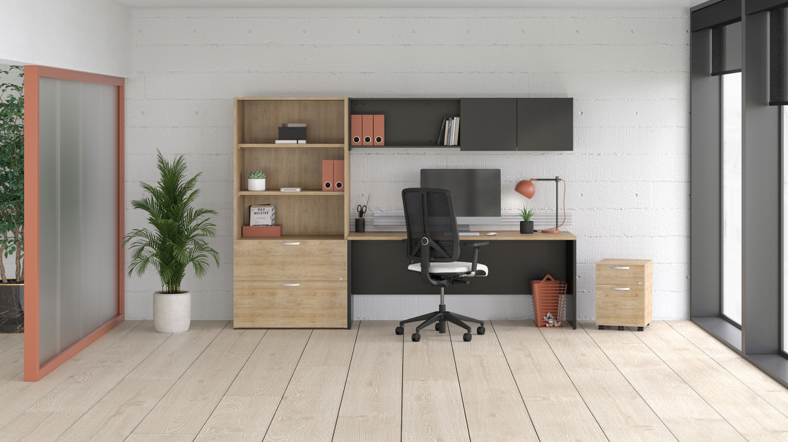 Rectangular Desk With Drawers And Storage