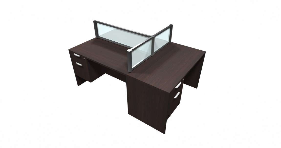 3 Person Workstation With Privacy Desk Divider