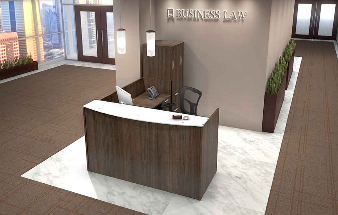 L Shaped Reception Desk With Storage