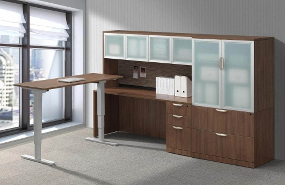 Adjustable Height L Shaped Desk With Storage
