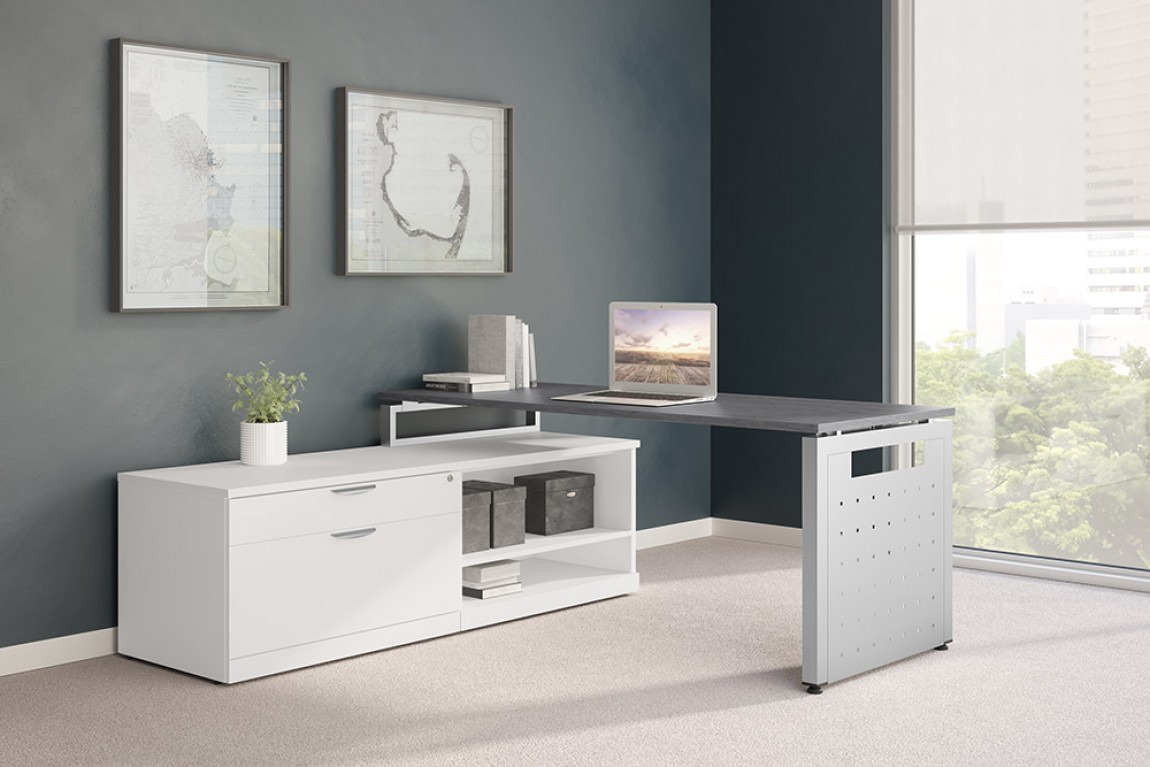 Modern L Shaped Desk With Side Storage