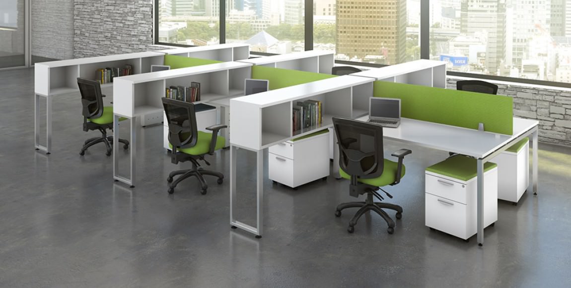 6 Person Workstation With Privacy Panels