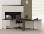 Peninsula Desk With Hutch