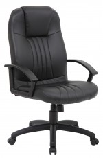 Black Leather High Back Chair