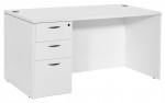 White Pedestal Desk With Drawers