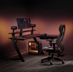 Black L Shaped Gaming Desk
