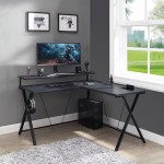 L Shaped Gaming Desk With Keyboa…