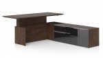 L Shaped Sit Stand Desk With Dra…