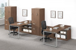 Two Person Desk With File Cabinet