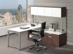 White L Shaped Desk With Keyboar…