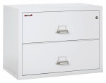 White Metal File Cabinet 2 Drawer