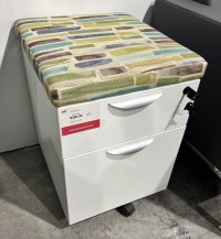 2 Drawer Mobile Pedestal with Cushion Top