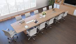 Boat Shaped Conference Table and Chairs Set - Potenza