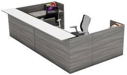 2 Person Reception Desk - Amber